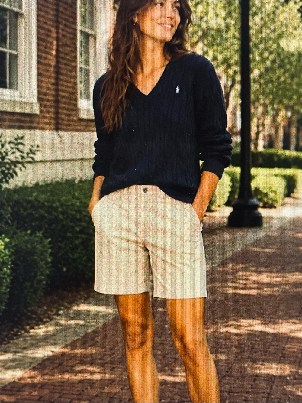 Patagonia Inga Bermuda Shorts Organic Cotton Hickory Striped Khaki Gorpcore Sz 2